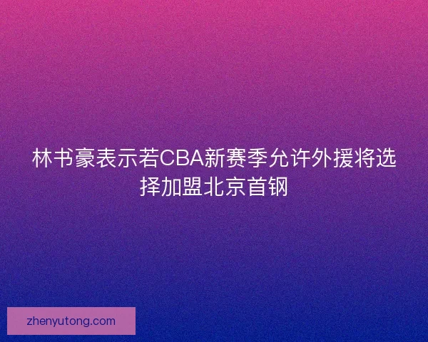 林书豪表示若CBA新赛季允许外援将选择加盟北京首钢 林书豪表示若CBA新赛季允许外援将选择加盟北京首钢